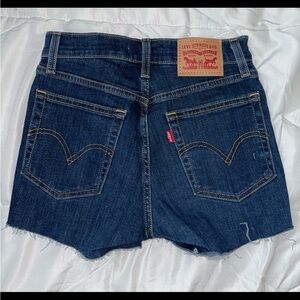 Levi's Blue Jean Cut-Off Shorts with Frayed Hem
